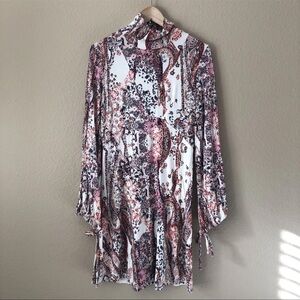 Free People Multicolor Paisley Long Sleeve Dress